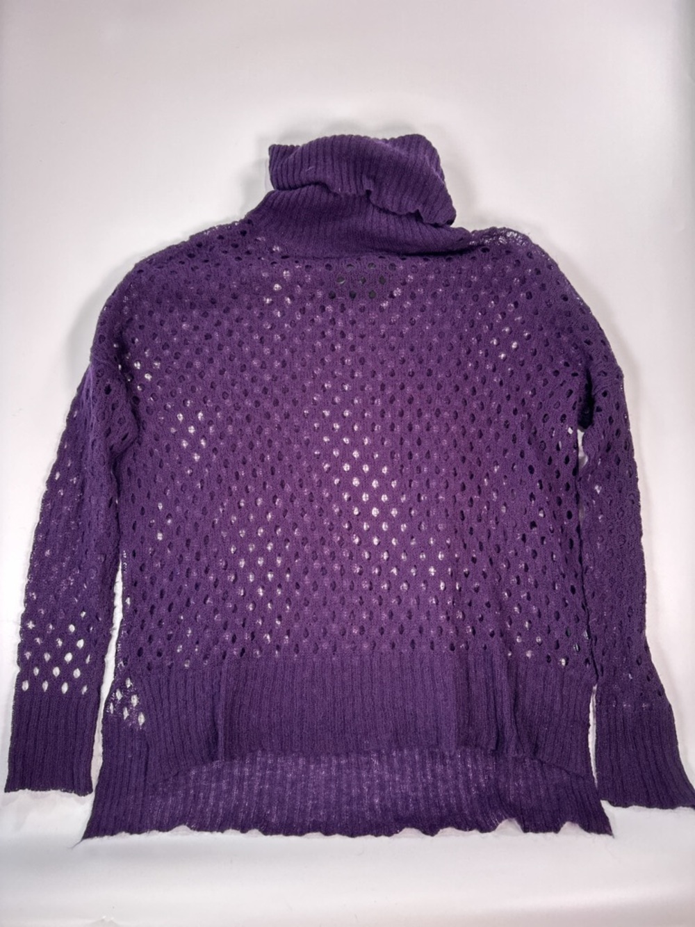 Press Women’s Mohair Turtleneck Open Knit Sweater Purple Size S - Picture 3 of 9